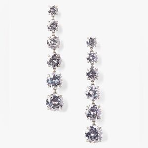 Kate Spade Silver Crystal Drop Earrings, new